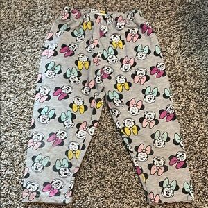 Disney Kids Leggings with Minnie Mouse Print - Gray, Pink, Yellow, Blue